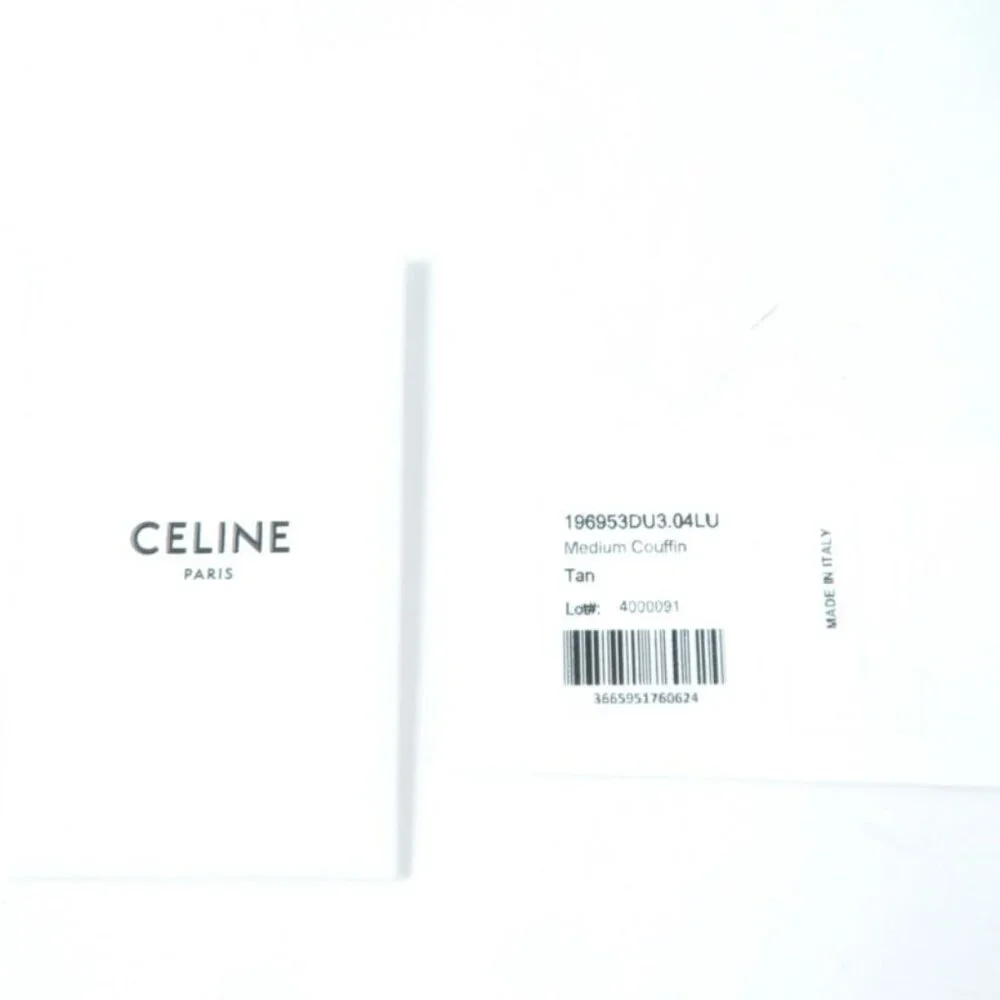Celine Du3.04 lu Cuir Triomphe Coufant Medium Tote Bag Tan Smooth Calfskin - Picture 12 of 13